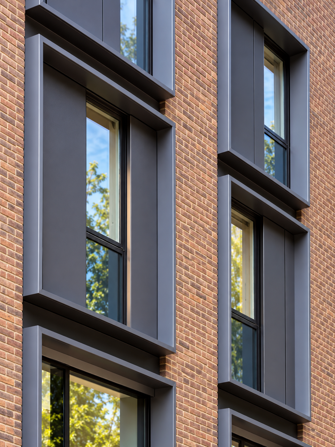 Brickwork and recessed window detailing